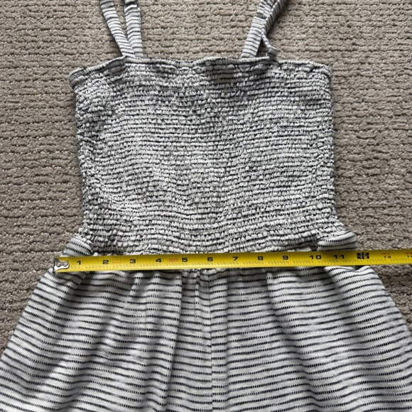 Old Navy Smocked Wide Leg Jumpsuit Womens Small White Black Stripe Coastal Boho - Picture 10 of 16